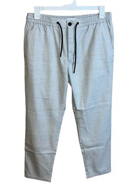 Topman Drawstring Plaid Pants Men’s 33x27 White Grey Plaids